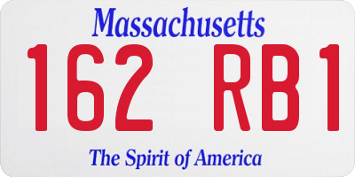 MA license plate 162RB1