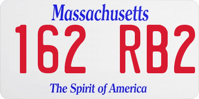 MA license plate 162RB2