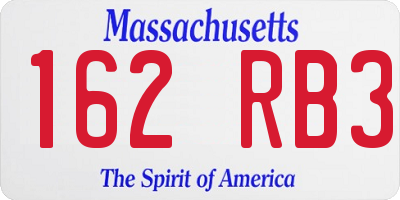 MA license plate 162RB3