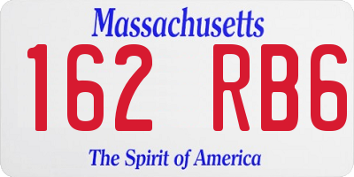MA license plate 162RB6