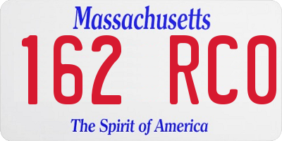 MA license plate 162RC0