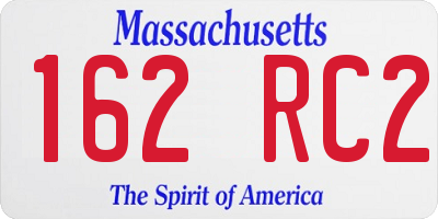 MA license plate 162RC2