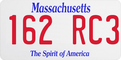 MA license plate 162RC3