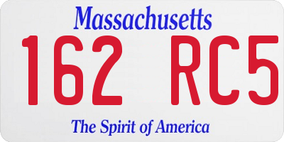 MA license plate 162RC5