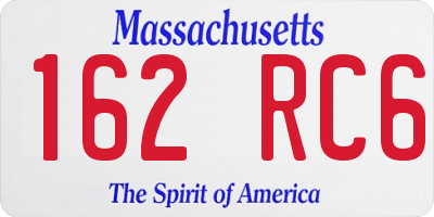 MA license plate 162RC6