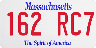 MA license plate 162RC7
