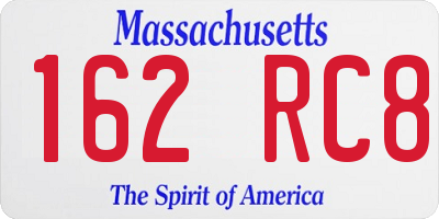 MA license plate 162RC8