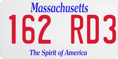 MA license plate 162RD3