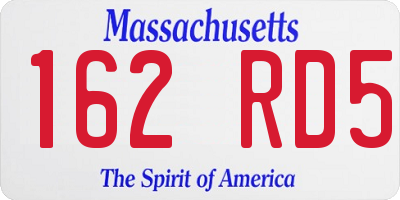 MA license plate 162RD5