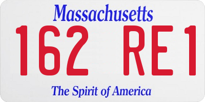 MA license plate 162RE1