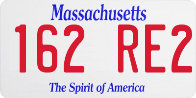 MA license plate 162RE2