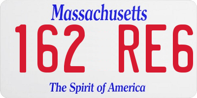 MA license plate 162RE6