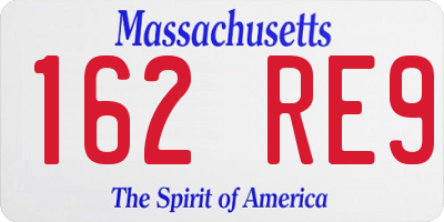 MA license plate 162RE9