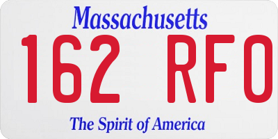 MA license plate 162RF0