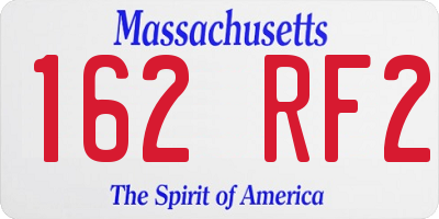 MA license plate 162RF2