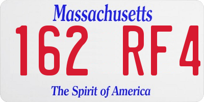 MA license plate 162RF4