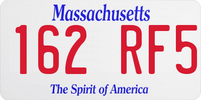 MA license plate 162RF5