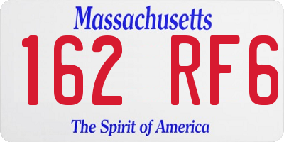 MA license plate 162RF6