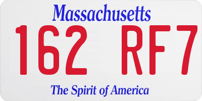 MA license plate 162RF7