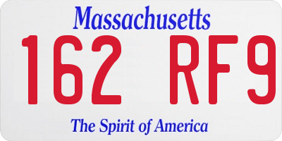 MA license plate 162RF9