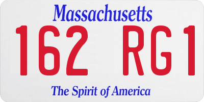MA license plate 162RG1