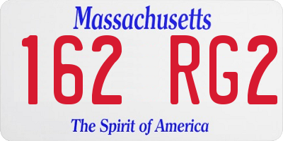 MA license plate 162RG2