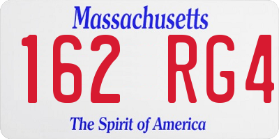 MA license plate 162RG4