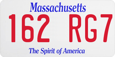 MA license plate 162RG7