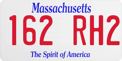 MA license plate 162RH2