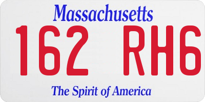 MA license plate 162RH6