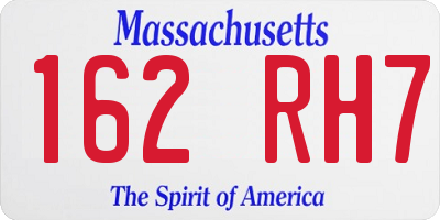 MA license plate 162RH7