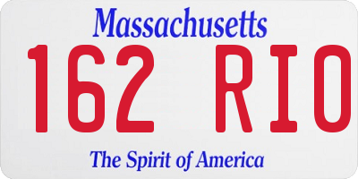 MA license plate 162RI0