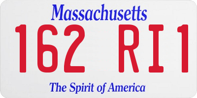 MA license plate 162RI1