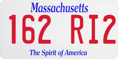 MA license plate 162RI2