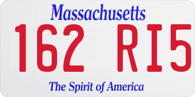MA license plate 162RI5