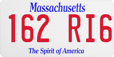 MA license plate 162RI6