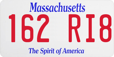 MA license plate 162RI8