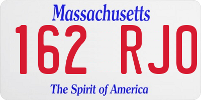 MA license plate 162RJ0