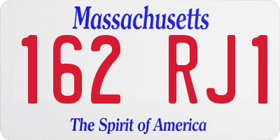 MA license plate 162RJ1
