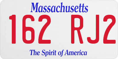 MA license plate 162RJ2