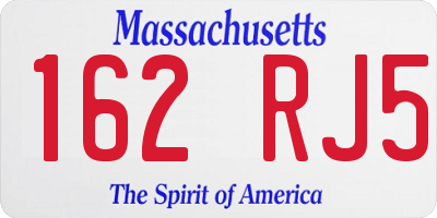 MA license plate 162RJ5