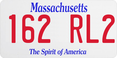 MA license plate 162RL2