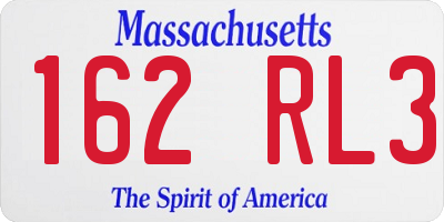 MA license plate 162RL3