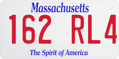 MA license plate 162RL4