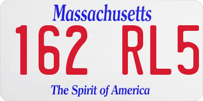 MA license plate 162RL5
