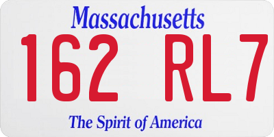 MA license plate 162RL7