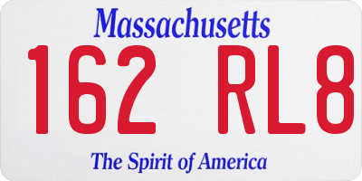 MA license plate 162RL8