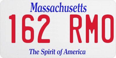 MA license plate 162RM0