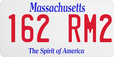 MA license plate 162RM2