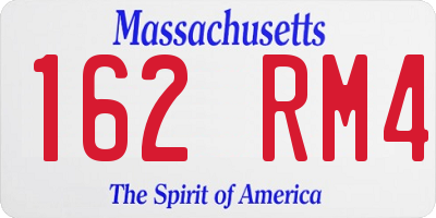 MA license plate 162RM4